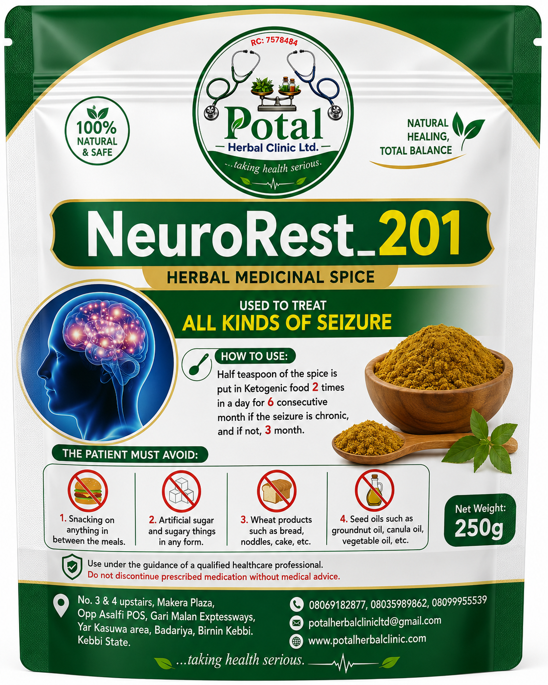 NeuroRest_201 herbal product pack